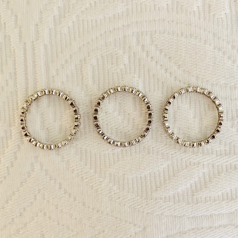 Silver stacking rings - Picture 3 of 3
